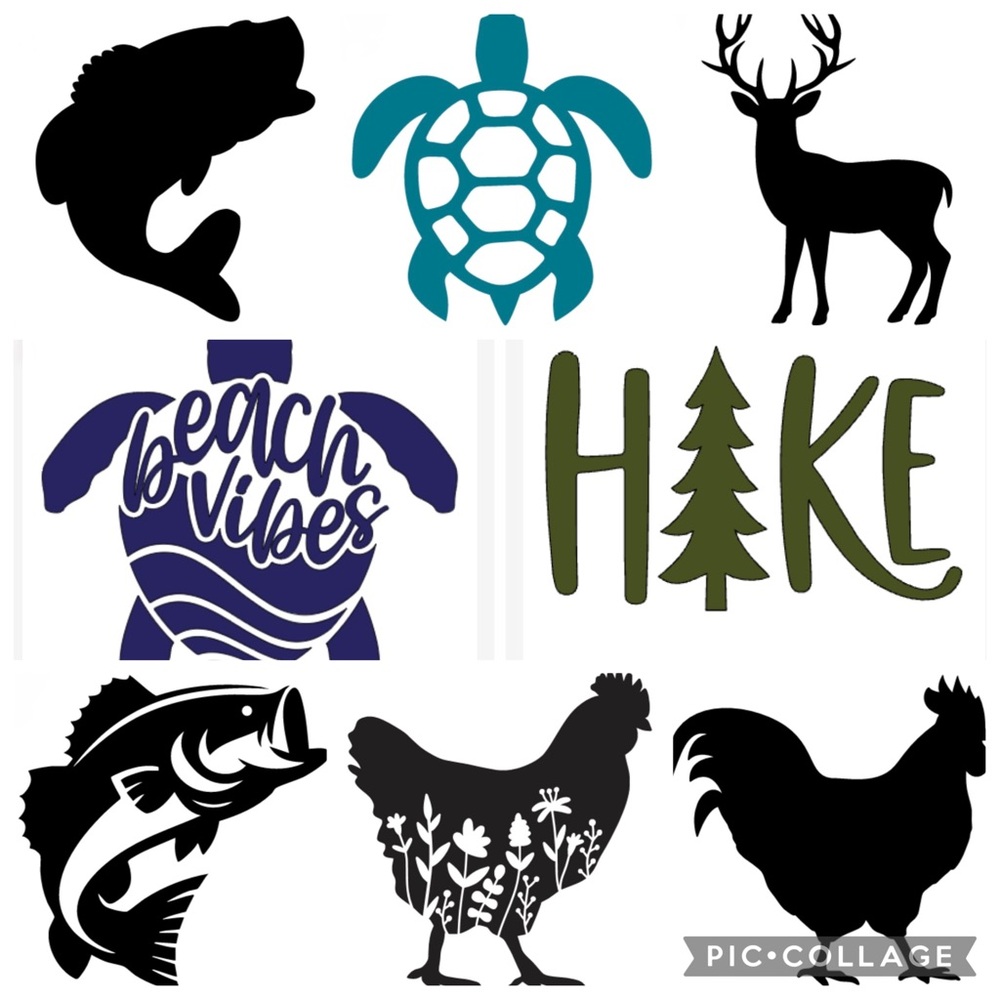 Vinyl Decals Fish Chicken Deer Turtle